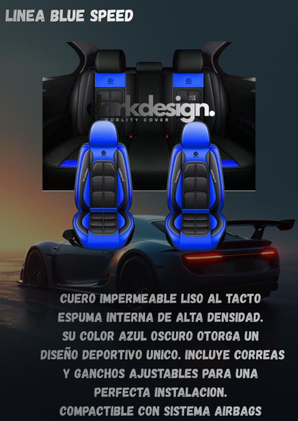 Producto - FUNDA DE CUERO ECOLOGICO DARKDESIGN BLUE SPEED