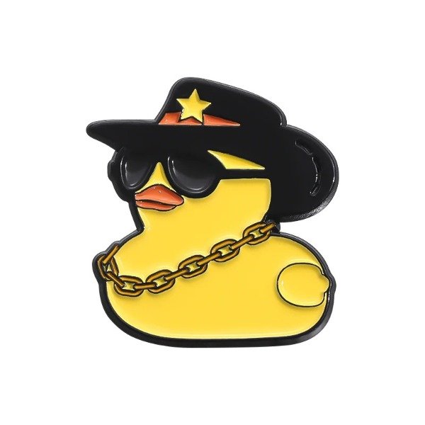 Producto - Pin Patito Rubber Duck - Thug Life con Cadena y Sombrero