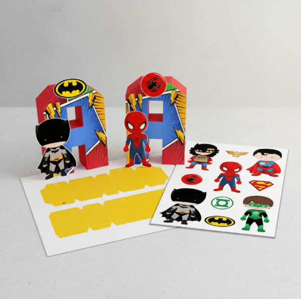 Producto - Kit Imprimible Letras 3D Editables Superhéroes