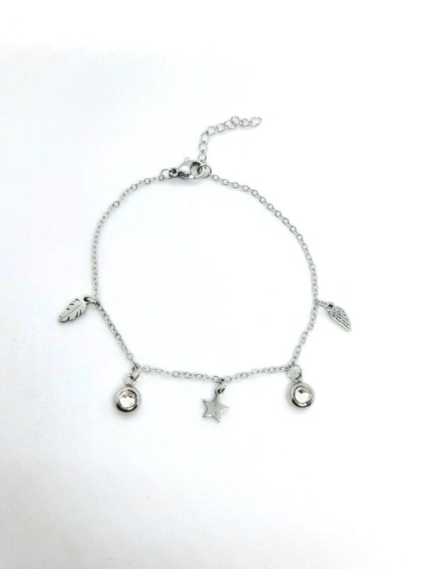 Producto - Pulsera con dijes estrella, hoja, strass