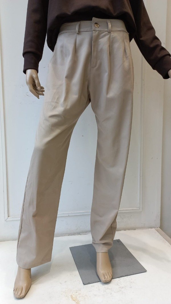 Producto - Pantalón con 2 pinzas y elástico en cintura de Gabardina Liso (Art. 6142)