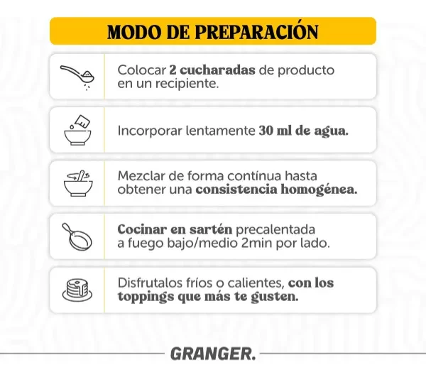 Producto - Pancakes proteicos -VEGAN- 400gr /Granger FOODS sabor CHOCOLATE - 2