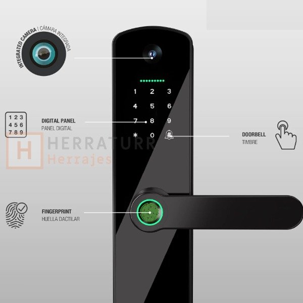Producto - Cerradura biometrica Smart digital con camara - WIFI - APP - Inteligente