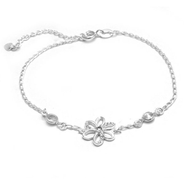 Producto - Pulsera Flor Con Micropave 17 A 21Cm