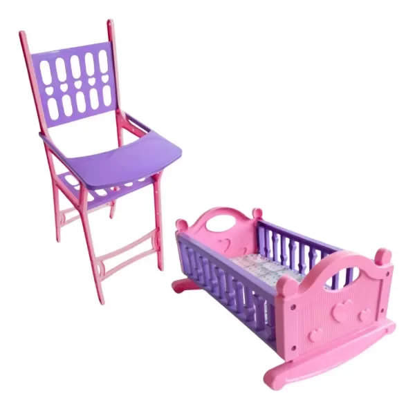 Producto - Set Combo Silla De Comer Y Cuna Para Bebe Bebote Muñeca
