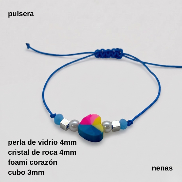 Producto - PUL #FP - Pulsera foami corazón multicolor (DÓLAR)