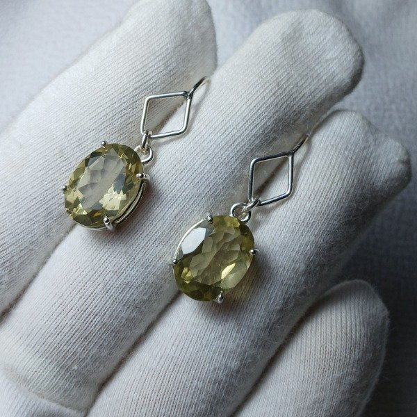 Producto - Aros Plata 925 con cuarzo limón 2