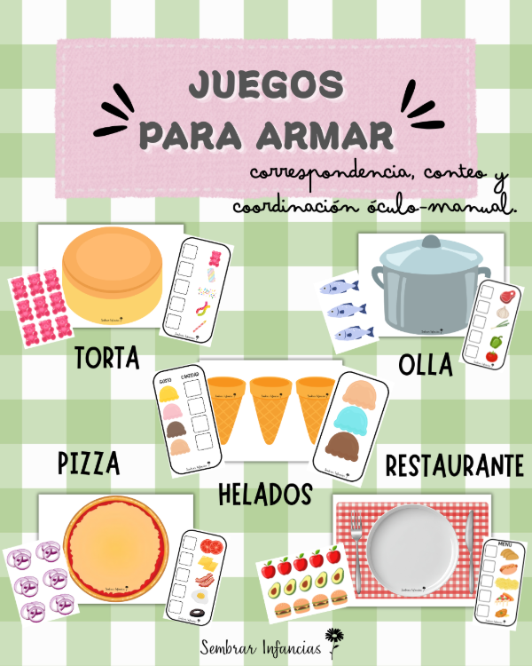 Producto - Juegos para armar (correspondencia, conteo y coordinación óculo manual)