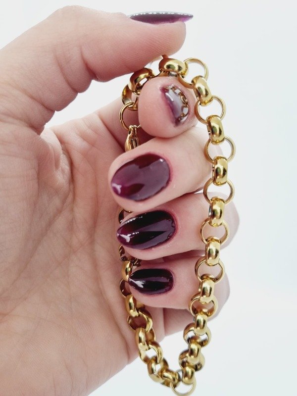 Producto - Pulsera acero dorado ROLO8 20cm ypul108