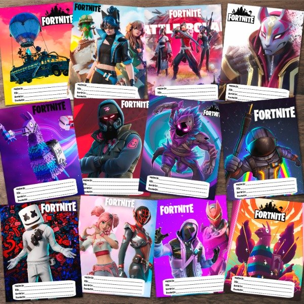 Producto - Diseños Digitales De Caratulas / Separadores Escolares De Fortnite