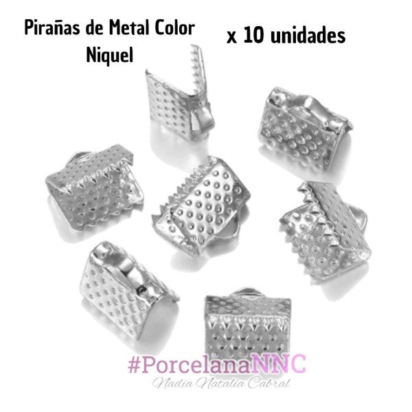 Producto - Pirañas de Metal Color Niquel x 10 unidades