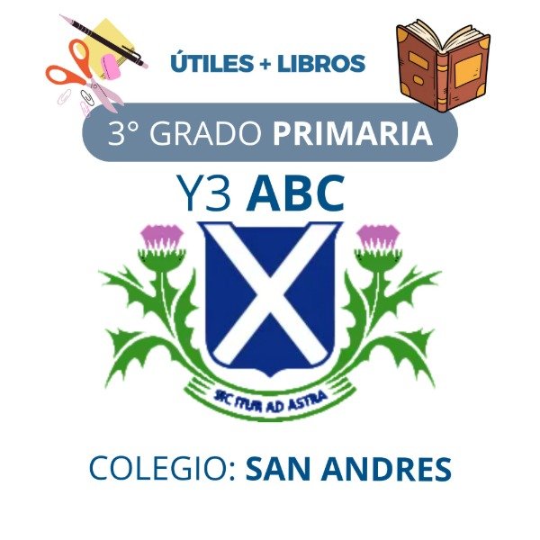 Producto - Caja Escolar - Colegio SAN ANDRÉS - TERCER AÑO Y3 ABC con libros