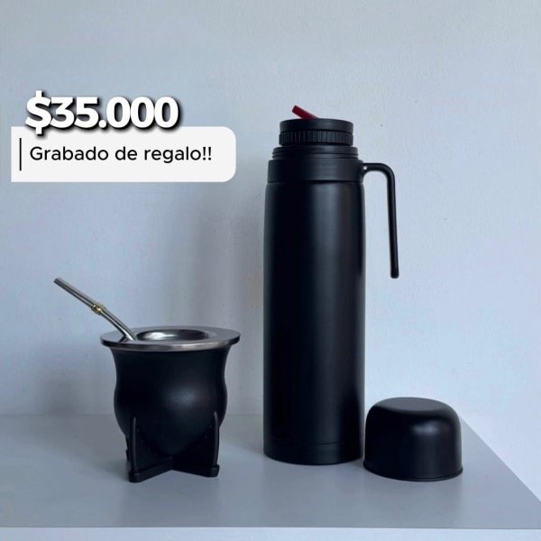 Producto - Combo Negro - termo + mate PVC - 0