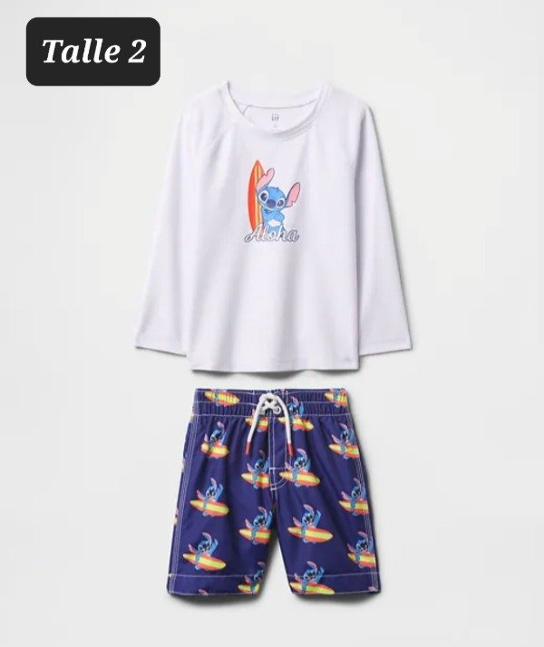 Conjunto remera y short de baño  gap talle 2 stich