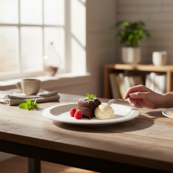 Producto - SET 6 PLATOS DE POSTRE PORCELANA GRUESA RICONY 19CM EN CAJA