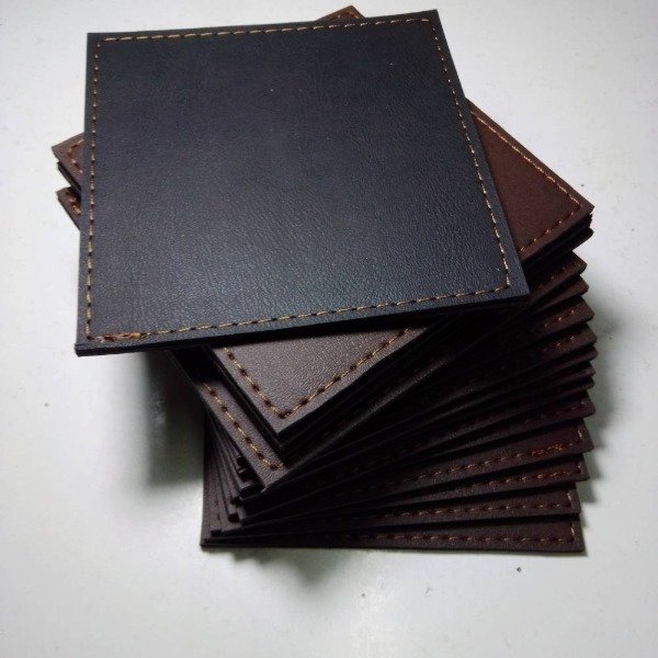 Producto - 6 Posavasos de ecocuero. Rígidos. Doble faz. - 1