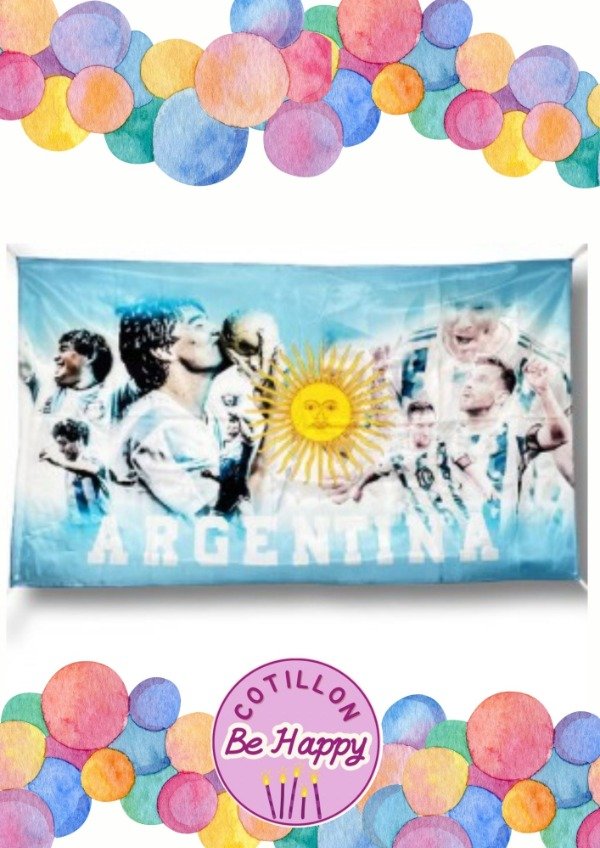 Producto - BANDERA ARGENTINA DIEGO Y MESSI