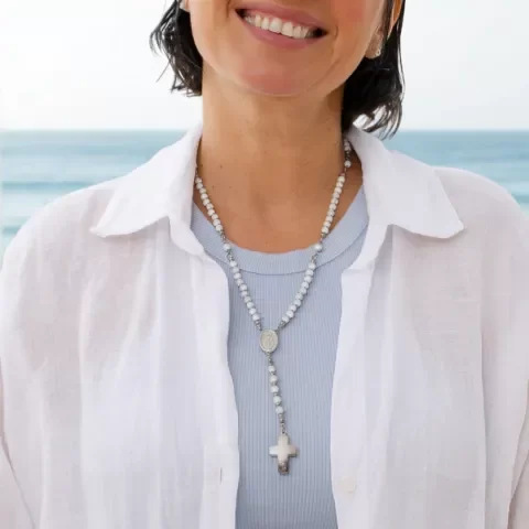 Producto - Rosario Acero Medalla Milagrosa y Piedra Natural