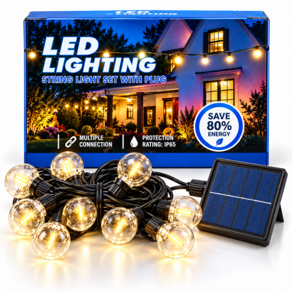 Producto - GUIRNALDA ESFERAS SOLAR 10 LUCES C/CONTROL 10 METROS