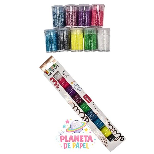 Producto - GLITTER GIBRE IBI 9 TUBOS x3gr. SURT. Premium