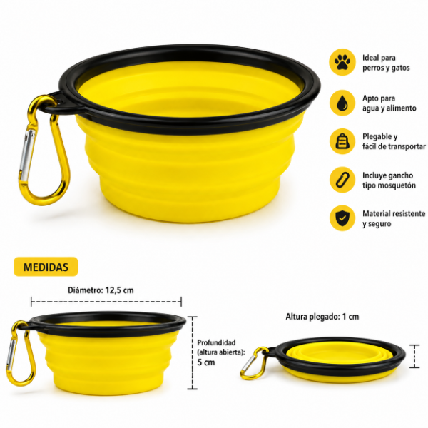 Producto - Comedero Bebedero Plegable Oregon Para Mascotas Con Gancho - 0