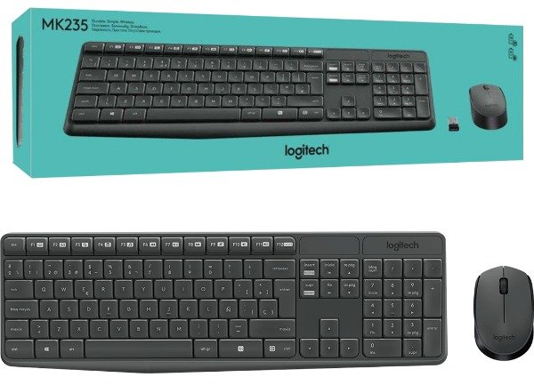 Producto - Combo Teclado y Mouse Inalámbrico Logitech MK235 Español Negro (922000821-1)