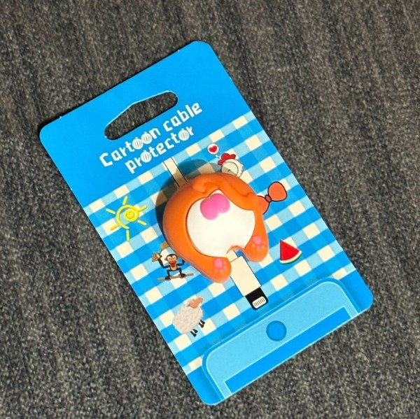 Producto - Protector de cable lightning culito naranja
