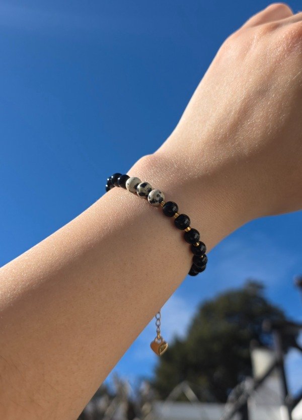 Producto - Pulsera Jaspe Dalmata y Negro - 3