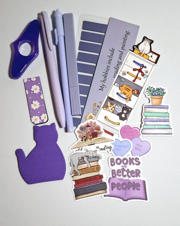 Producto - Pack literario "Booklover Chat Lilas"
