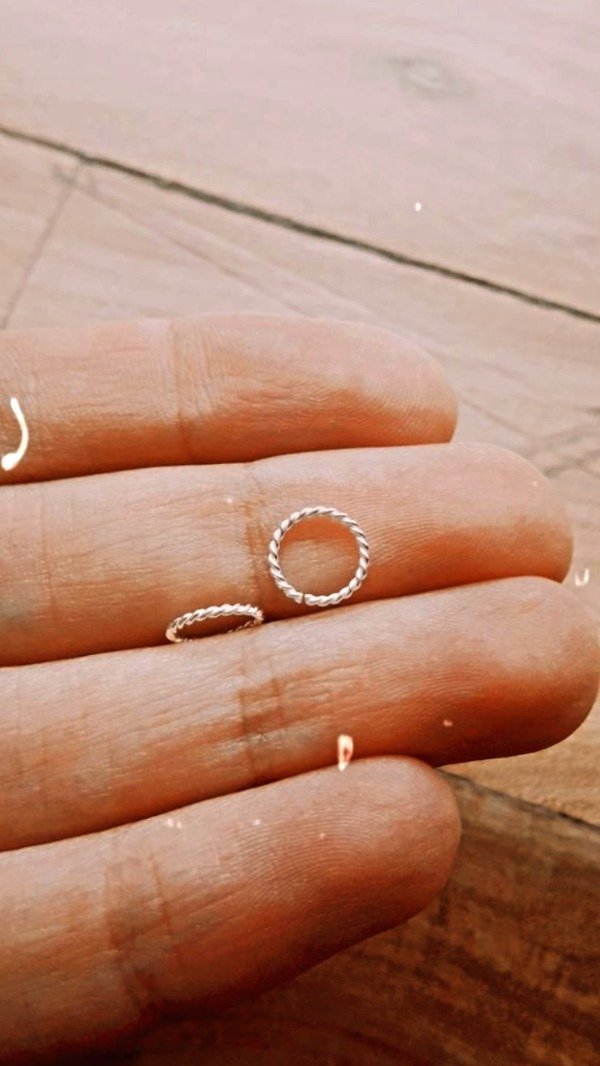 Producto - Argollita de Plata tipo piercing 8mm torzada (por unidad)