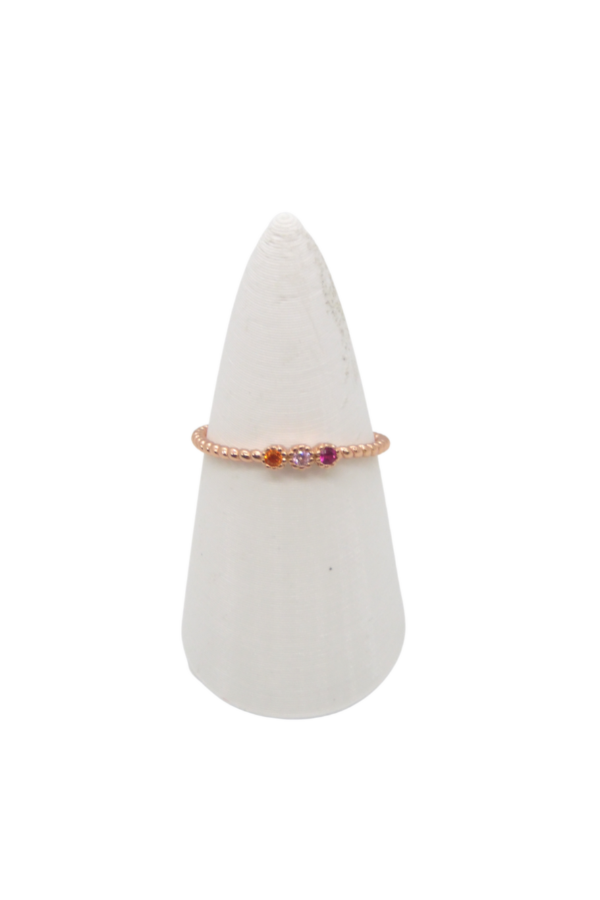Producto - Anillo soga rose con cubics de colores