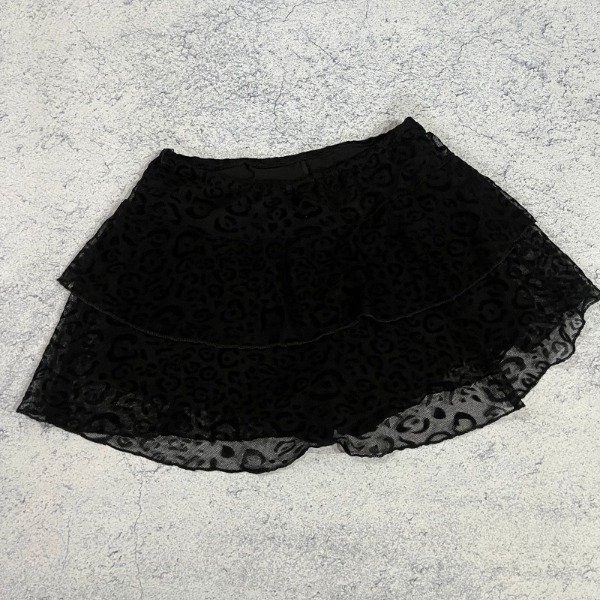 Producto - POLLERA VOLADOS ENCAJE ANIMAL PRINT