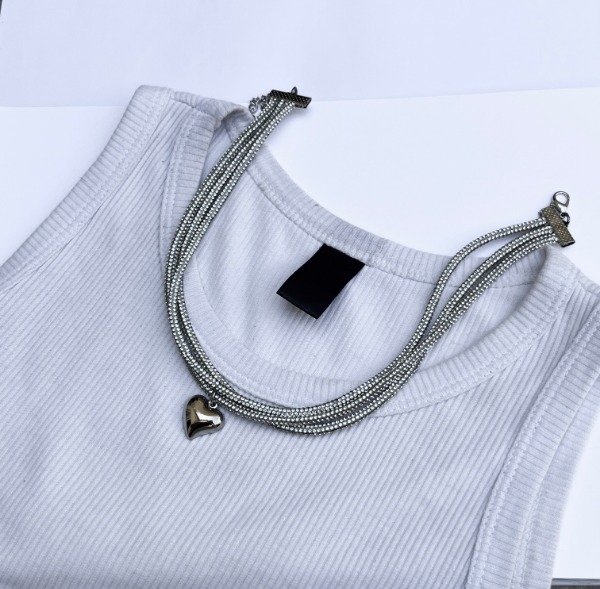 Producto - Choker strass plateado