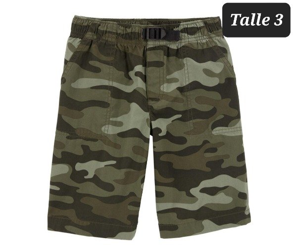 Bermuda gabardina carters talle 3 camuflada
