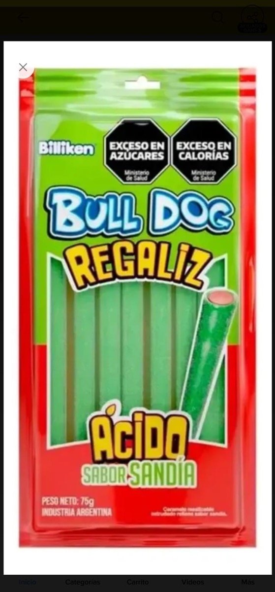 Producto - REGALIZ BULL DOG DE SANDÍA  X 75grs