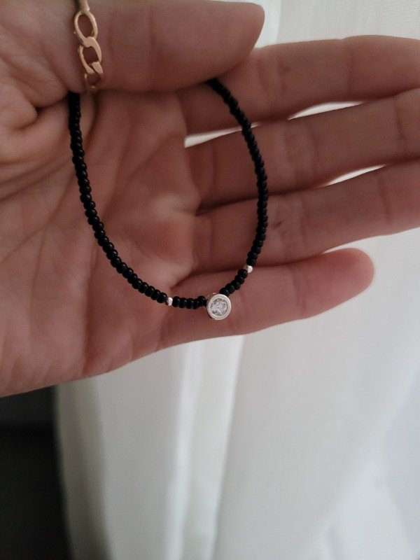 Producto - Gargantilla susanito con mosquetones negros Plata 925 - 40 cm - 1