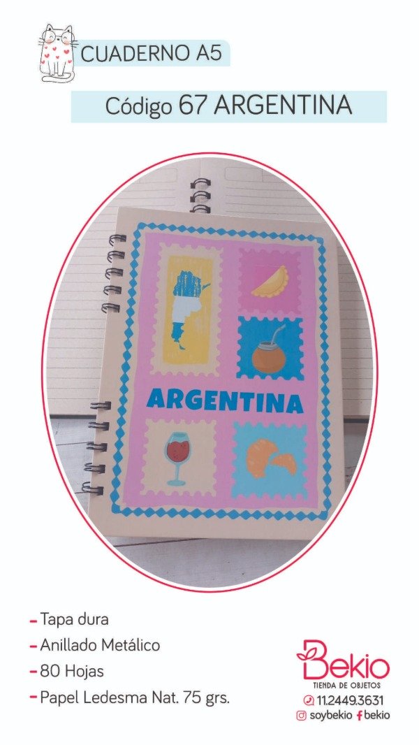 Producto - Cuaderno A5 - 67 Argentina