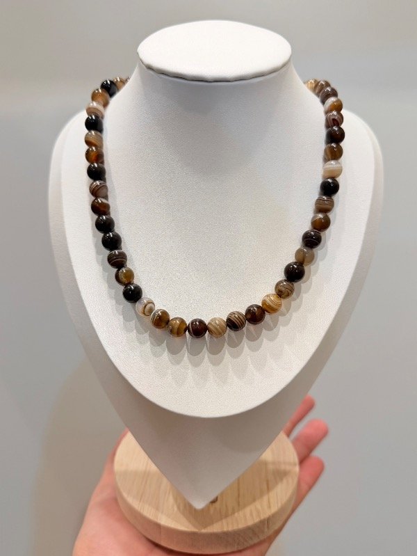 Producto - Collar ÁGATA MARRÓN MIEL