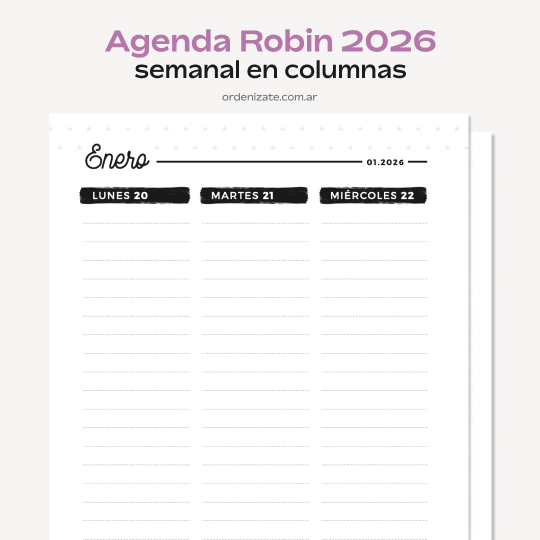 Producto - AGENDA ROBIN 2026 (semanal en columnas)