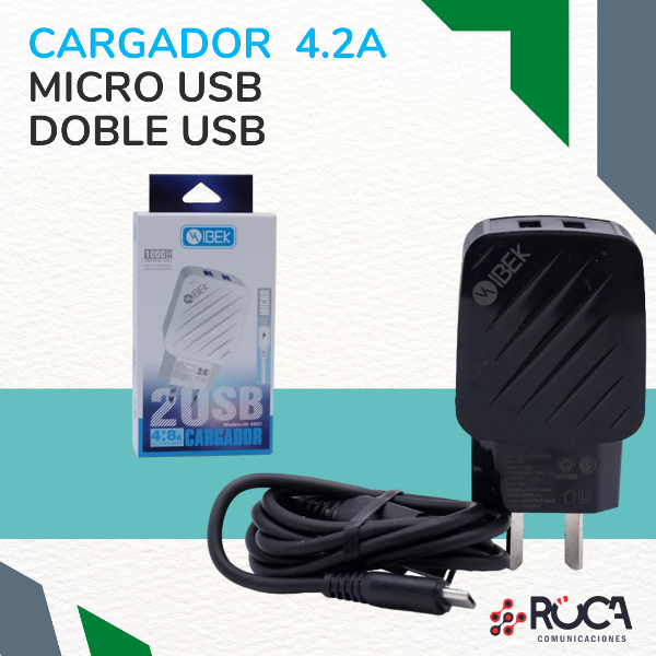 Producto - Cargador Ibek 4.2A Micro USB