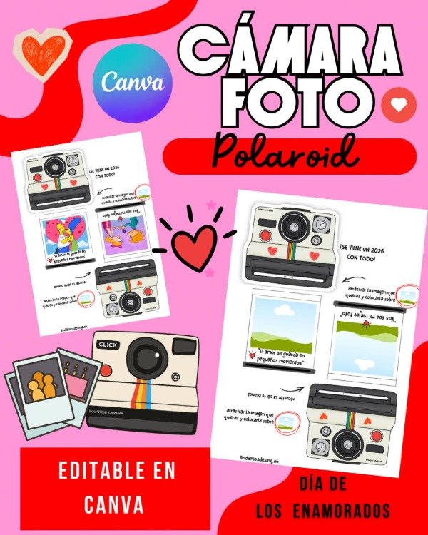 Producto - CÁMARA FOTO POLAROID ESPECIAL DÍA DE LOS ENAMORADOS