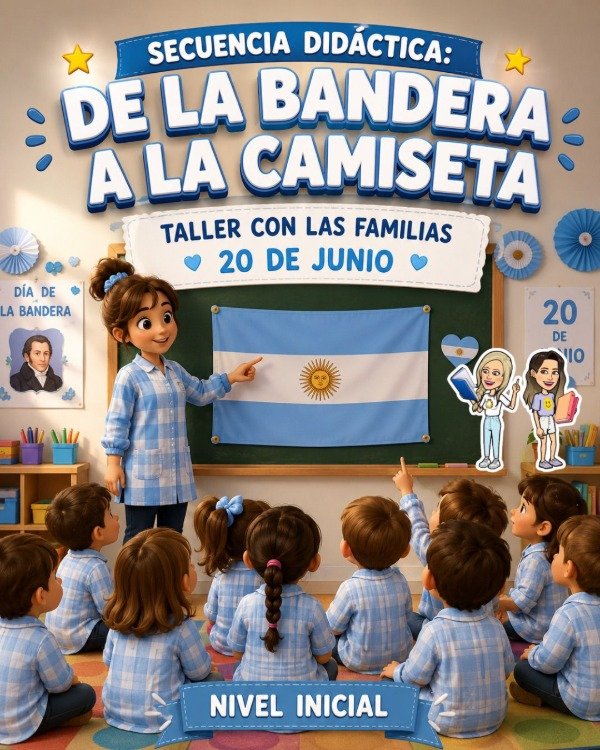 Producto - SD. DE LA BANDERA ARGENTINA A LA CAMISETA. TALLER 20 DE JUNIO . NIVEL INICIAL