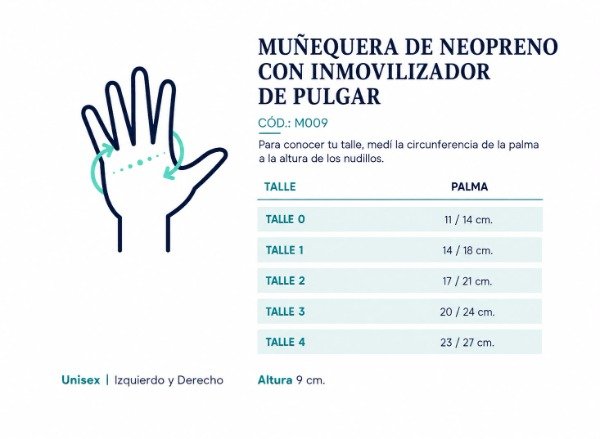 Producto - Muñequera de neoprene con inmovilizador de dedo pulgar - 2