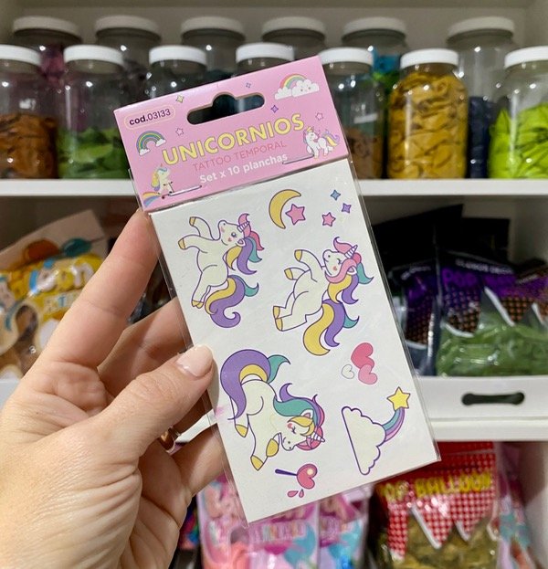 Producto - TATTO TEMPORAL - UNICORNIOS x 10 planchas