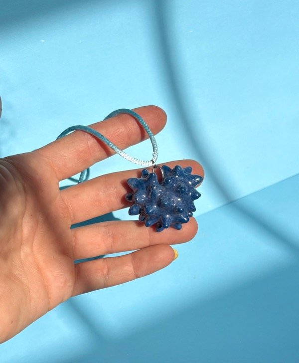 Producto - Corazón Tridimensional Azul Tornasol