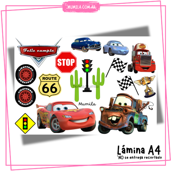 Producto - Lamina papel foto Topper Cars EN STOCK