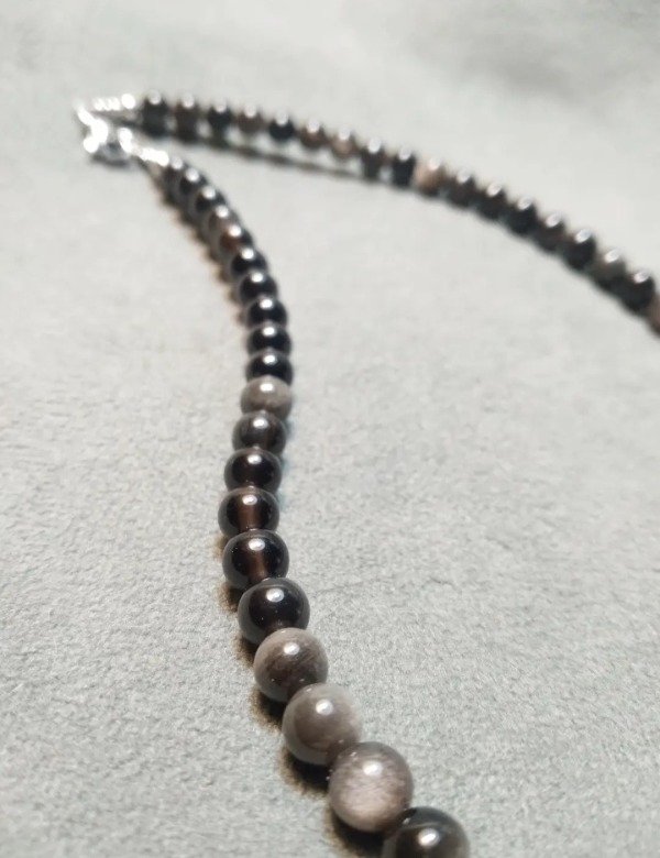 Producto - Gargantilla Obsidiana plateada