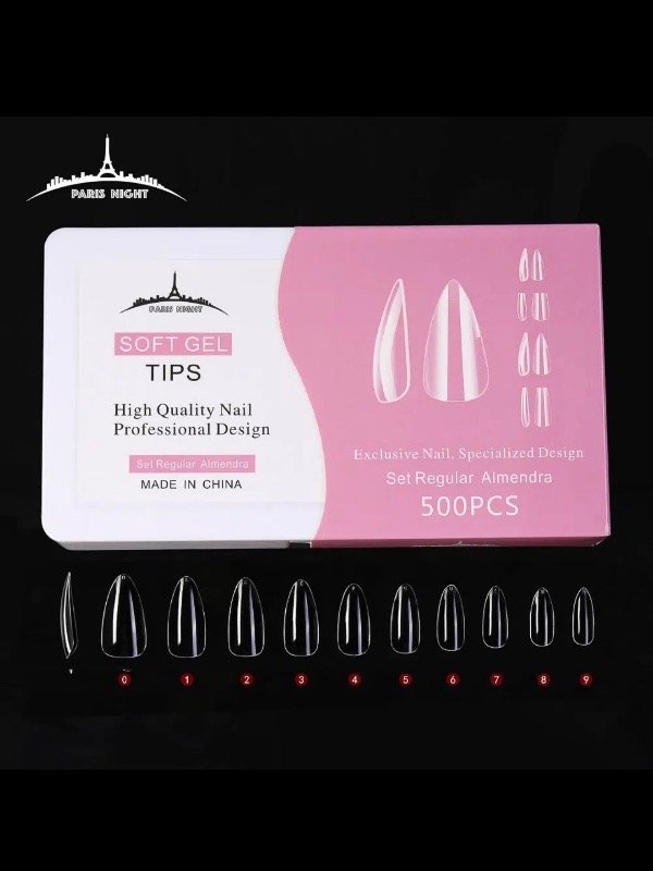 Producto - Tips soft gel París Night x 500 Caja set Regular - 1