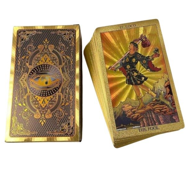 Producto - Tarot Gold Foil Holografico Dorado PVC cartas resistentes