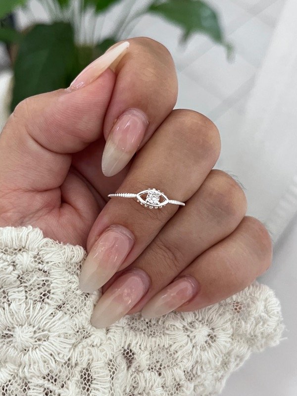 Producto - Anillo ojito con cubic nro 17